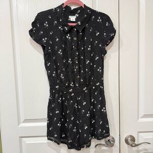 Urban Outfitters Cooperative Black Floral Lace Romper